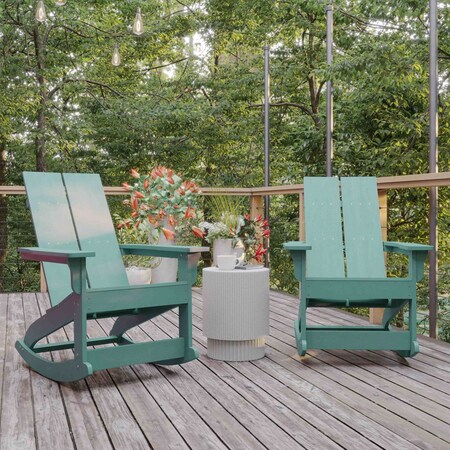Flash Furniture Sea Foam Modern Poly Resin Adirondack Rockers, 2PK JJ-C14709-SFM-2-GG